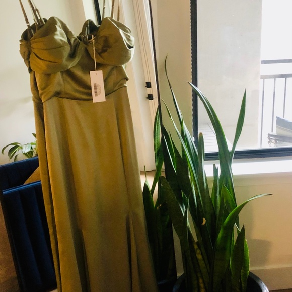 Reformation Dresses & Skirts - ✨ NWT Reformation Hensley Satin Dress – Artichoke Green, Size 8